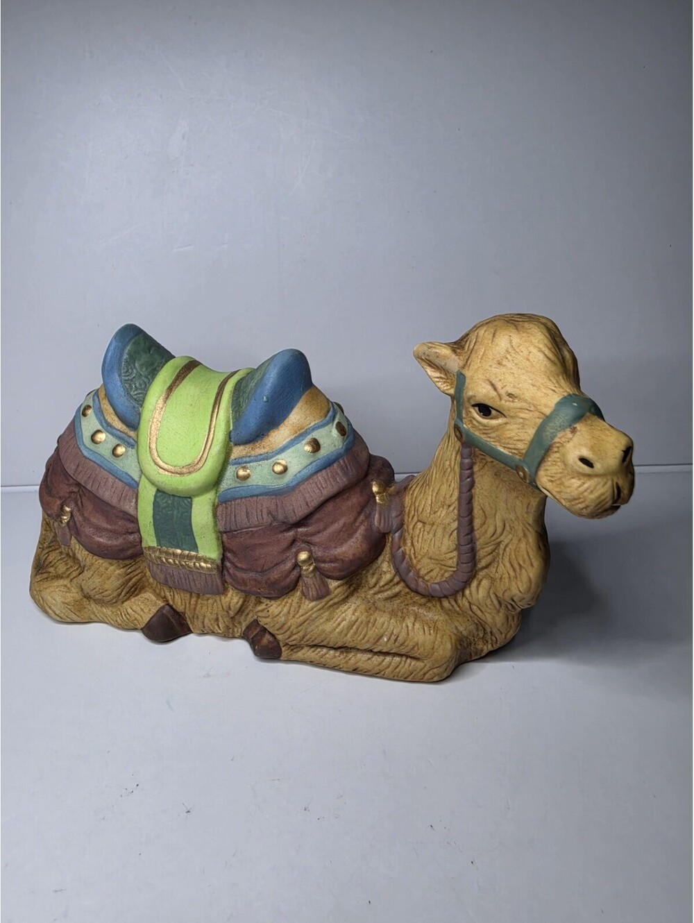 Vintage Ceramic Nativity Sitting Camel Replacement Figurine